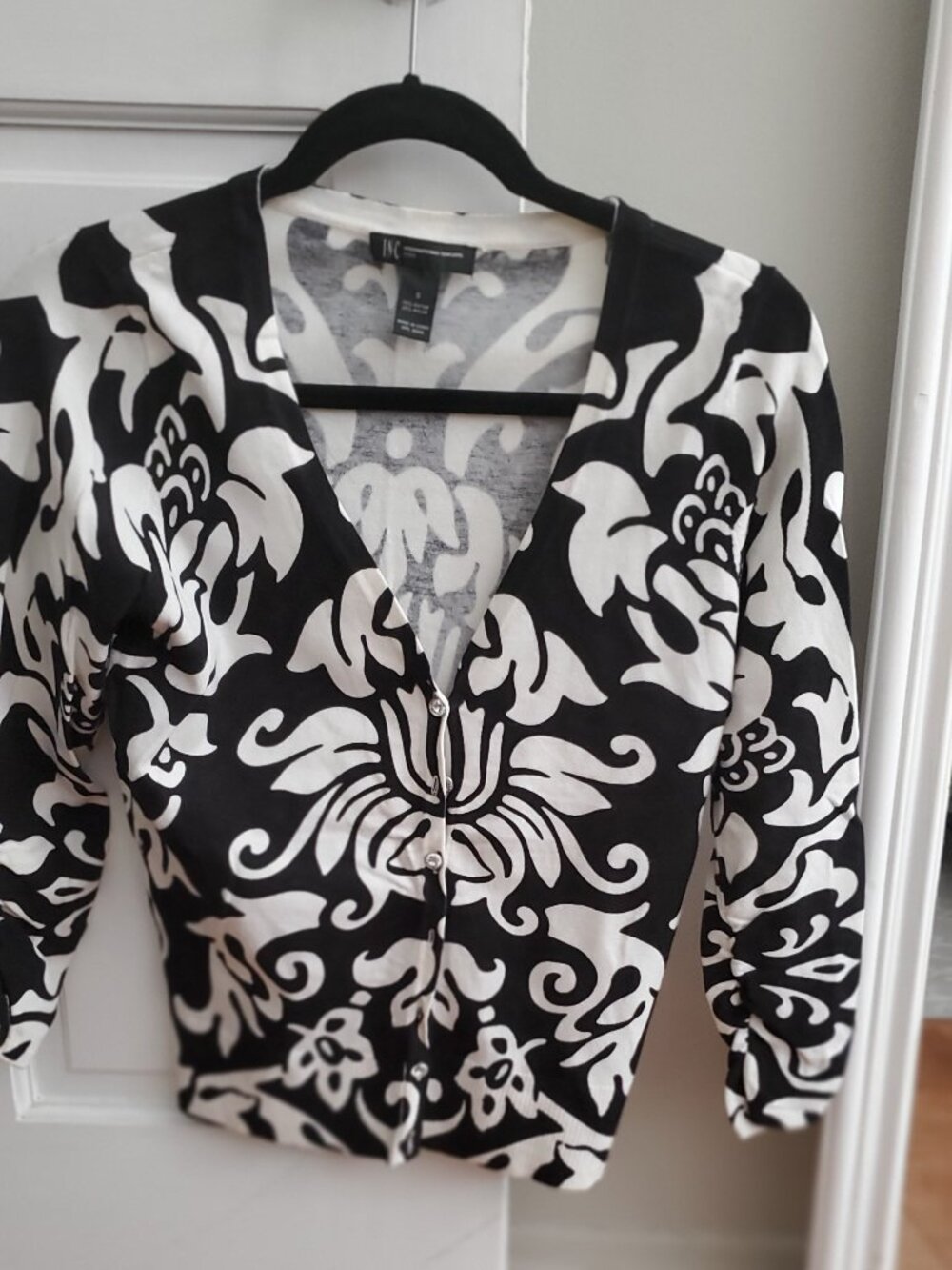 Inc Ladies Cardigan with Chrystal Buttons